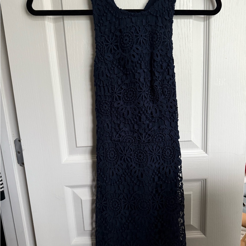 Hollister Navy Crochet Midi Dress